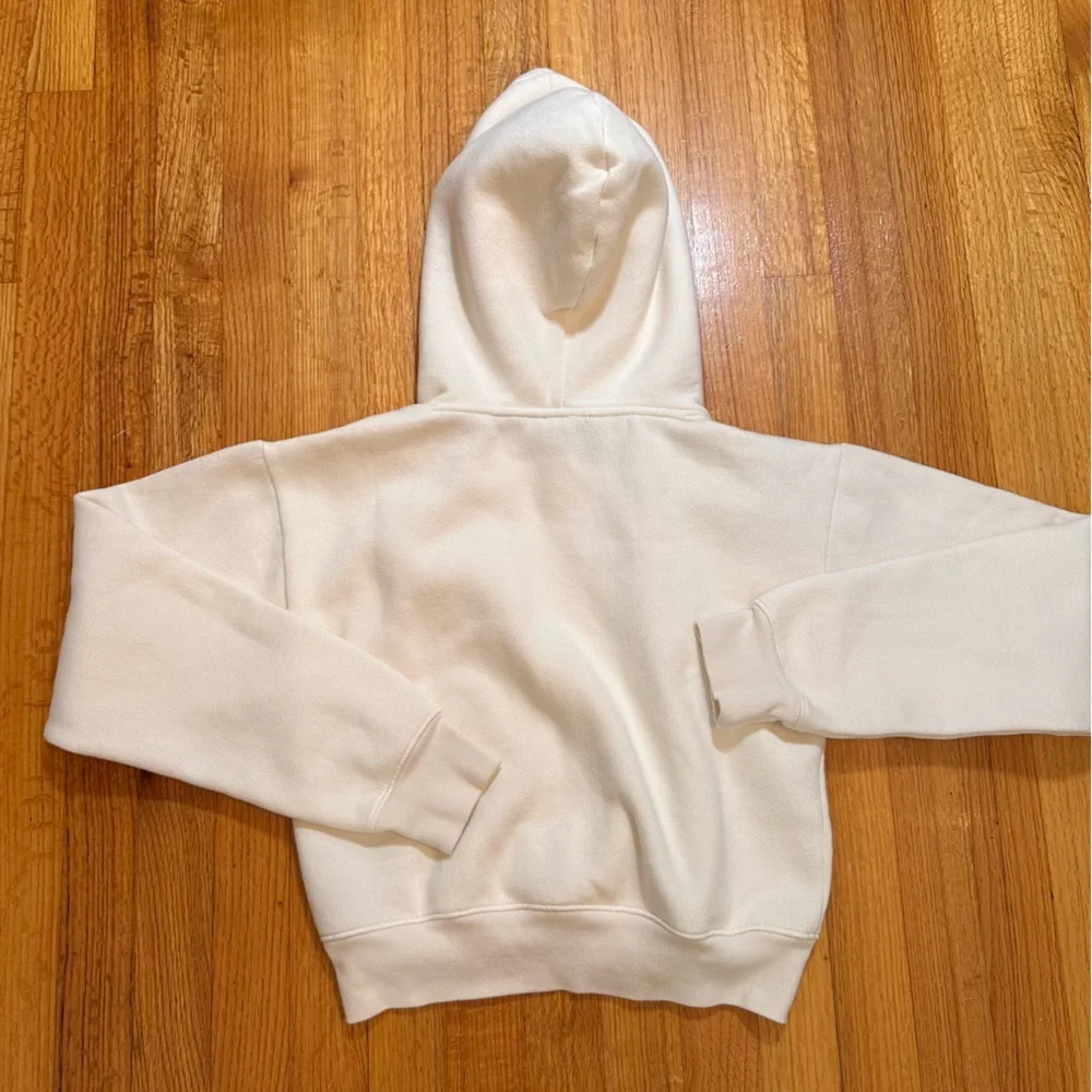 J.Crew women's cropped cream hoodie.Size Small